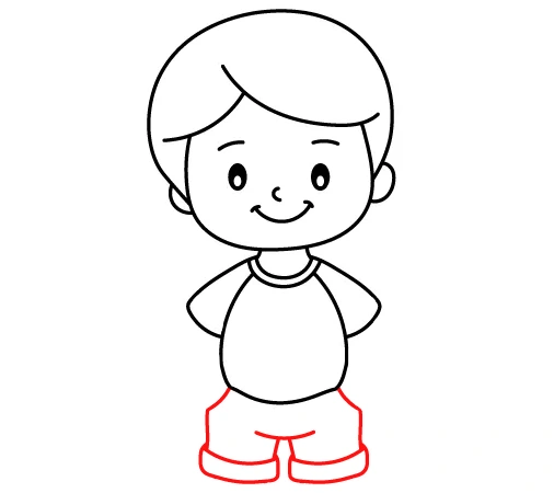 How-to-draw-a-boy-drawing-step-7-shorts How to draw a boy tutorial - step 7 shorts