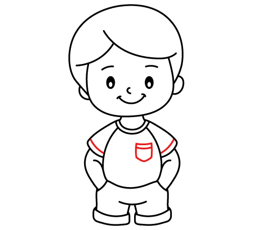 How-to-draw-a-boy-drawing-step-9-pocket How to draw a boy tutorial - step 9 pocket