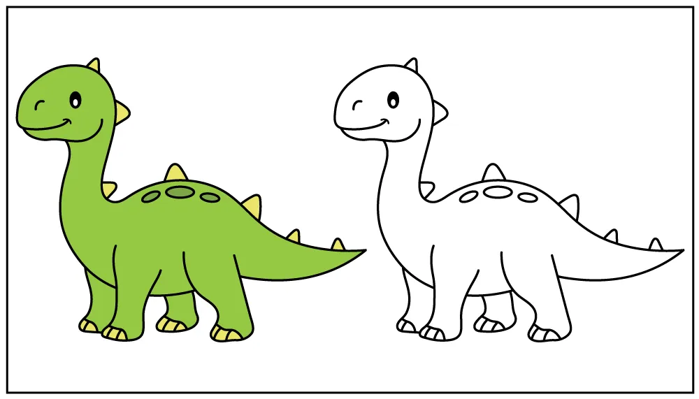 How to draw a dinosaur - tutorial for children banner
