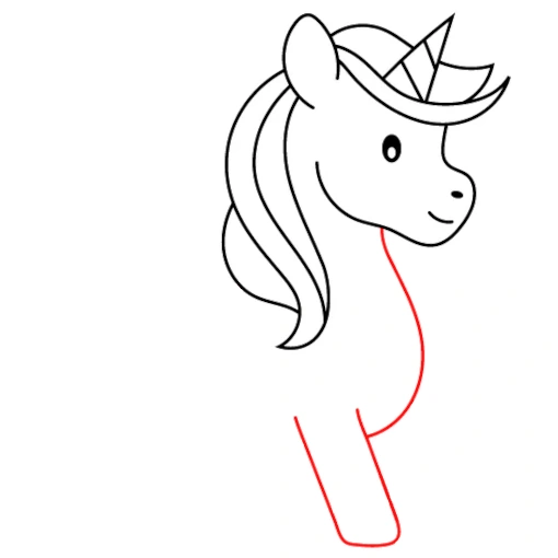 How-to-draw-a-unicorn-drawing-step-6-front How to draw a unicorn tutorial - step 6 front side