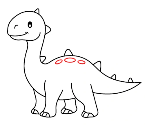 How-to-draw-dinosaur-tutorial-step-10-spots How to draw a dinosaur tutorial - step 10 spots