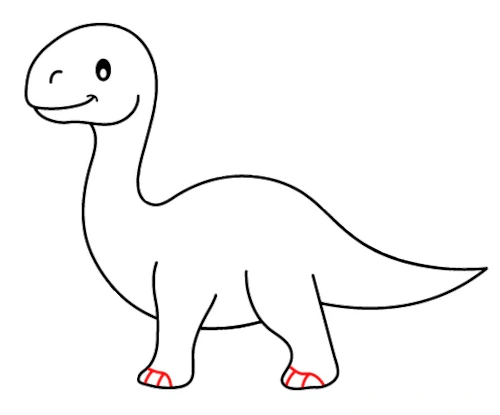 How-to-draw-dinosaur-tutorial-step-6-claws How to draw a dinosaur tutorial - step 6 fingers