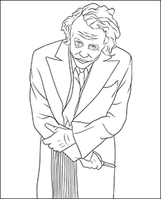 Heath Ledger as Joker coloring sheet