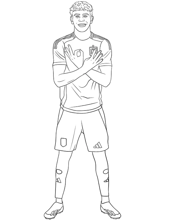 Lamine Yamal coloring page FC Barcelona player