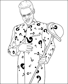 Jim Carrey as Riddler coloring sheet