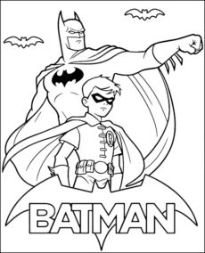 Printable coloring page Batman and Robin