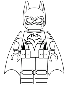 LEGO Batgirl minifigure coloring page