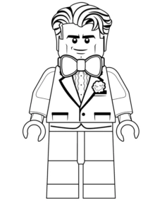 LEGO Bruce Wayne minifigure coloring page