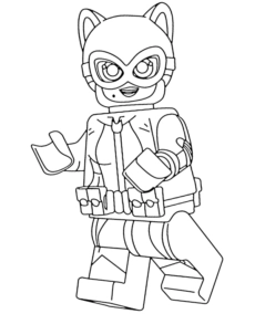 Catwoman coloring page LEGO minifigure