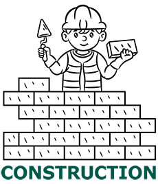 Construction coloring pages category cover