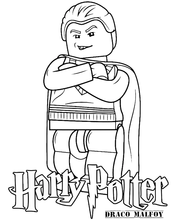 Harry Potter LEGO Coloring Page with Draco Malfoy