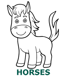 Horses coloring pages category cover