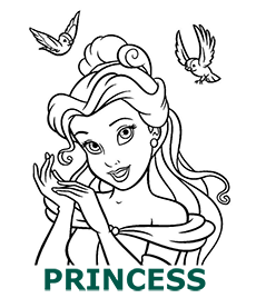 Princess coloring pages category cover