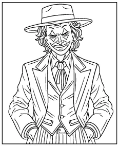 Printable coloring page of Joker villain