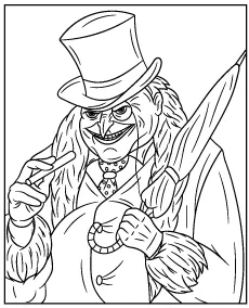 Printable coloring page of Penguin - Batman's enemy