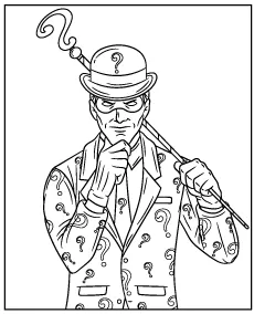Printable coloring page of Riddler - Batman's enemy