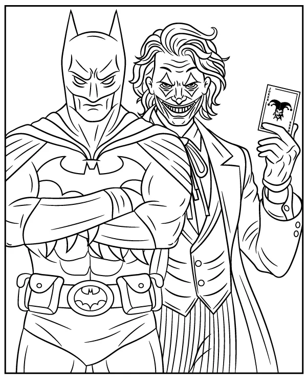 Batman & Joker Coloring Page to Print
