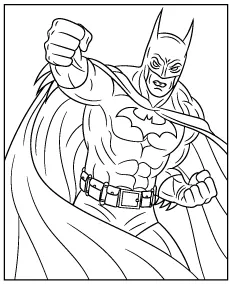 Coloring page of Batman fight pose