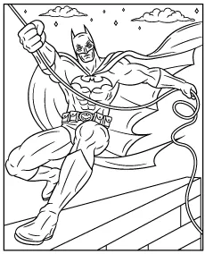 Comic book style coloring page with Batman