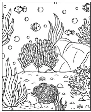 Coral reef printable coloring page water world