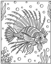 Lionfish coloring page for children