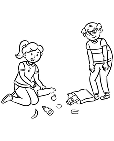 Good deed coloring picture
