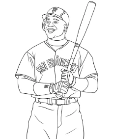 Baseball coloring pages with Barry Bonds