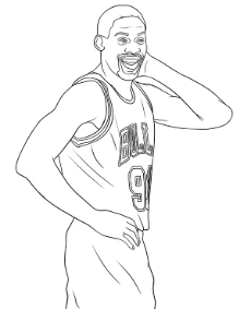 Printable coloring sheet of Dennis Rodman