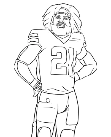 American footballer Ezekiel Elliott coloring page