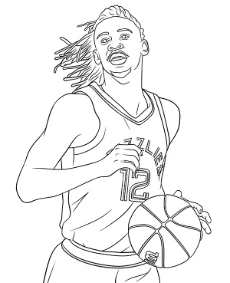 NBA coloring page with Ja Morant