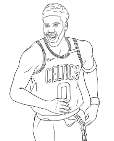 Jayson Tatum coloring sheet to print