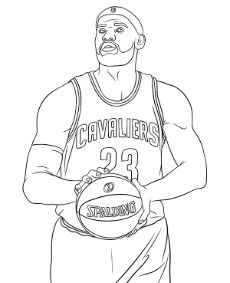 LeBron James coloring page basketball player