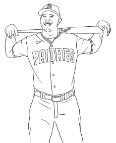 Baseball coloring pages featuring Manny Machado