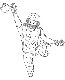 American footballer coloring picture