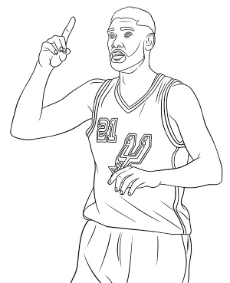 Tim Duncan coloring page to print