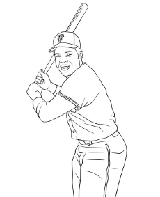 Baseball coloring pages with Willie Mays