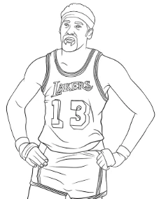 Printable coloring page of Wilt Chamberlain