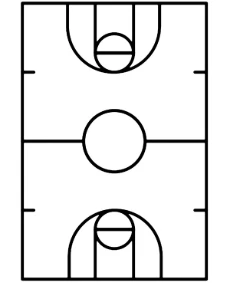 Basketball court coloring page for children