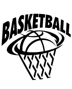 Printable basketball logo coloring sheet