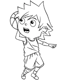 Printable coloring page with basketball player