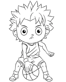 Free NBA coloring page cartoon style