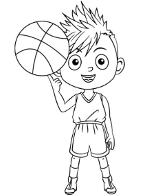 Basketball trick coloring picture for children
