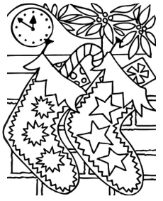 Chimney boot for present coloring page to print