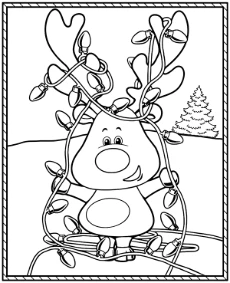 Cheerful Christmas coloring page for kids