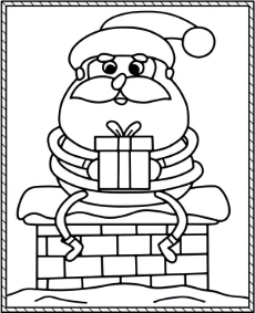 Simple coloring pages with Santa Claus