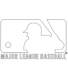 Baseball coloring sheets with the MLB logo
