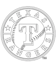 MLB coloring pages featuring logo of Texas Rangers