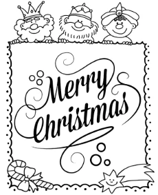 Merry Christmas coloring sheet to print for children