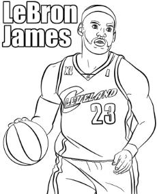 NBA player LeBron James coloring pages