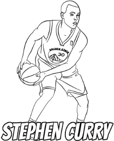 Free coloring pages Stephen Curry NBA